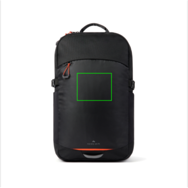 Standskizze: Druckverfahren Bestickung auf Position „Artikel Vorderseite“ – Nordic Drift Trail Daypack 16L RCS – Recycling-Rucksack mit Laptopfach, individuell besticken oder bedrucken