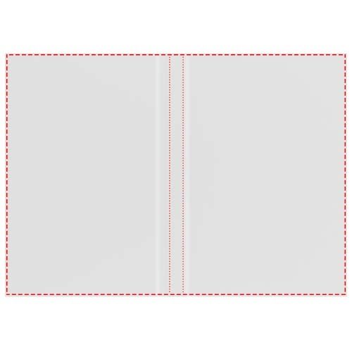 Standskizze: Druckverfahren Digitaldruck auf Papier auf Position „Gesamter Außenumschlag (max. 292 x 210 mm)“ – Novella Brontë A5 Hardcover Notizbuch mit glänzendem Finish – 100 Blatt