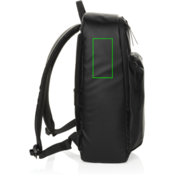 Standskizze: Druckverfahren Digital Transfer auf Position „Artikel linke Seite oben (max. 40 x 80 mm)“ – Swiss Peak OSLO RCS Everyday Laptop-Rucksack 15,6 Zoll – bedruckbar und bestickbar