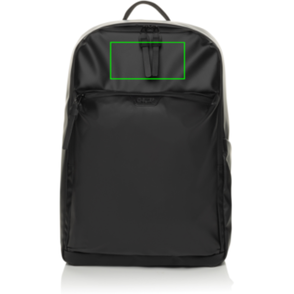 Standskizze: Druckverfahren Siebdruck Transfer auf Position „Artikel Vorderseite oben (max. 80 x 40 mm)“ – Swiss Peak OSLO RCS Everyday Laptop-Rucksack 15,6 Zoll – bedruckbar und bestickbar