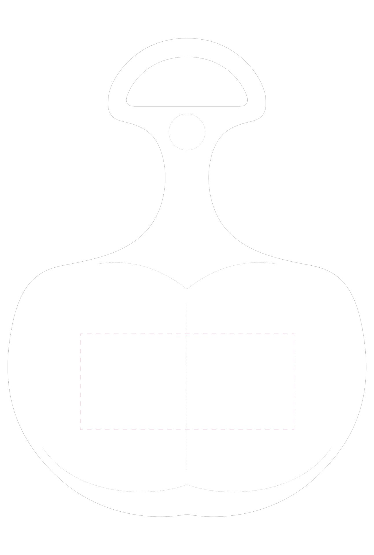 Standskizze: Druckposition „auf Sitzfläche (max. 200×90 mm)“ – Schneeflitzy „Standard” – Kunststoff-Schlitten 44 cm mit Haltegriff