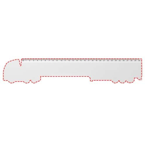 Standskizze: Druckverfahren Digitaldruck auf Position „Vorderseite (max. 359 x 65 mm)“ – Tait 30 cm LKW-förmiges Lineal aus Recycling-Kunststoff