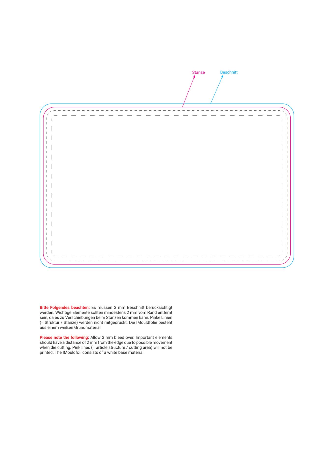 Standskizze: Druckposition „mittig (max. 226×146 mm)“ – Schneidbrett Universal aus Kunststoff – 220 × 140 mm mit Saftrille