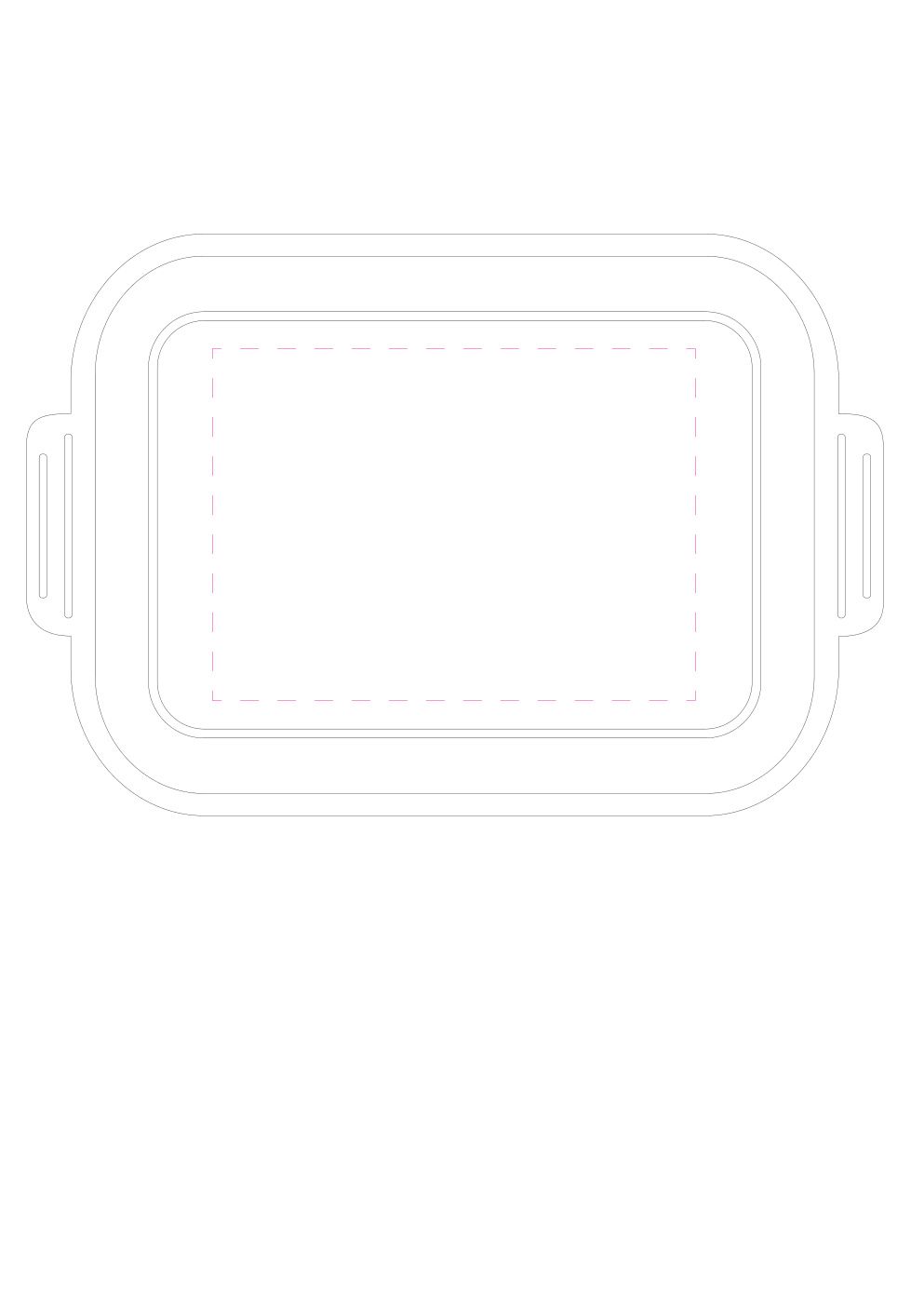 Standskizze: Druckposition „auf Deckel (max. 110×80 mm)“ – Vorratsdose Universal-Box 165 × 125 × 55 mm – Kunststoff mit Deckel
