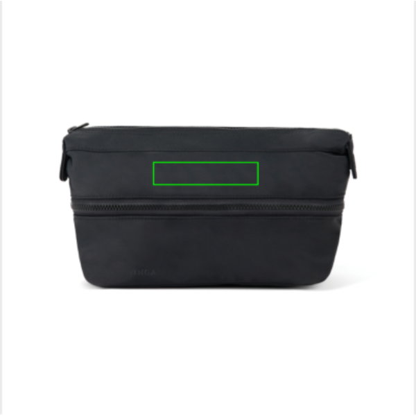 Standskizze: Druckverfahren Digital Transfer auf Position „Artikel Vorderseite oben (max. 90 x 20 mm)“ – VINGA Baltimore Neo RCS erweiterbare Kulturtasche 5,5–7 l mit Logo