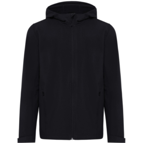 Standskizze: Druckverfahren Digital Transfer auf Position „Im Nacken (max. 50 x 70 mm)“ – IQONIQ Makalu Herren-Softshelljacke aus 91 % recyceltem Polyester mit Logo