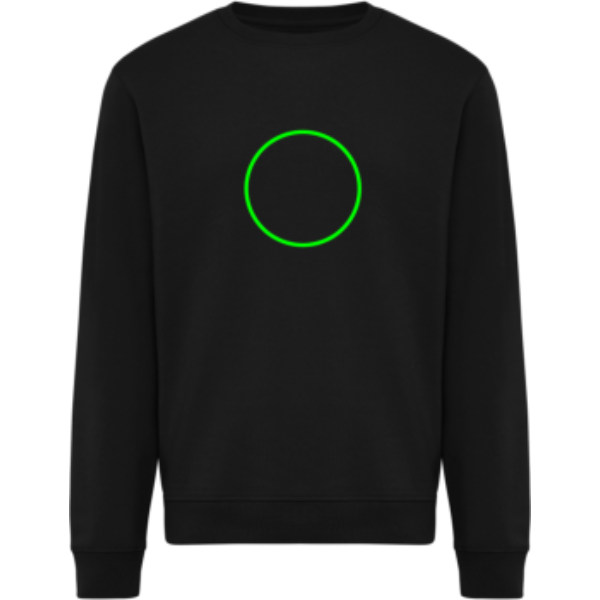 Standskizze: Druckverfahren Bestickung auf Position „Artikel Vorderseite“ – IQONIQ Torla Rundhals-Pullover aus Baumwolle, 340 g/m², bedruck- und bestickbar
