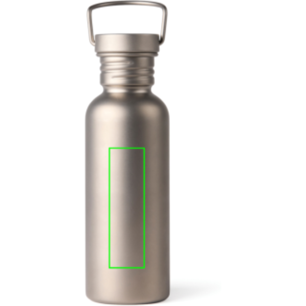 Standskizze: Druckverfahren Tampondruck auf Position „Artikel Rückseite“ – Nordic Drift Trail Titan-Wasserflasche 600 ml, ultraleicht, mit Lasergravur oder Tampondruck