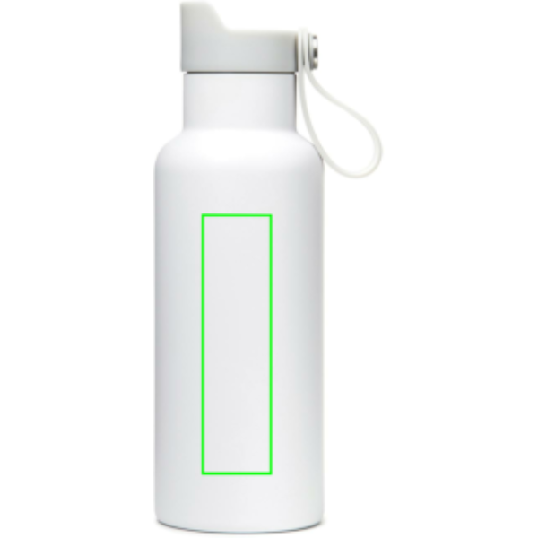 Standskizze: Druckverfahren Lasergravur auf Position „Artikelseite rechts“ – VINGA Balti Thermosflasche 500 ml — doppelwandig, vakuumisoliert, mit Logo veredelbar