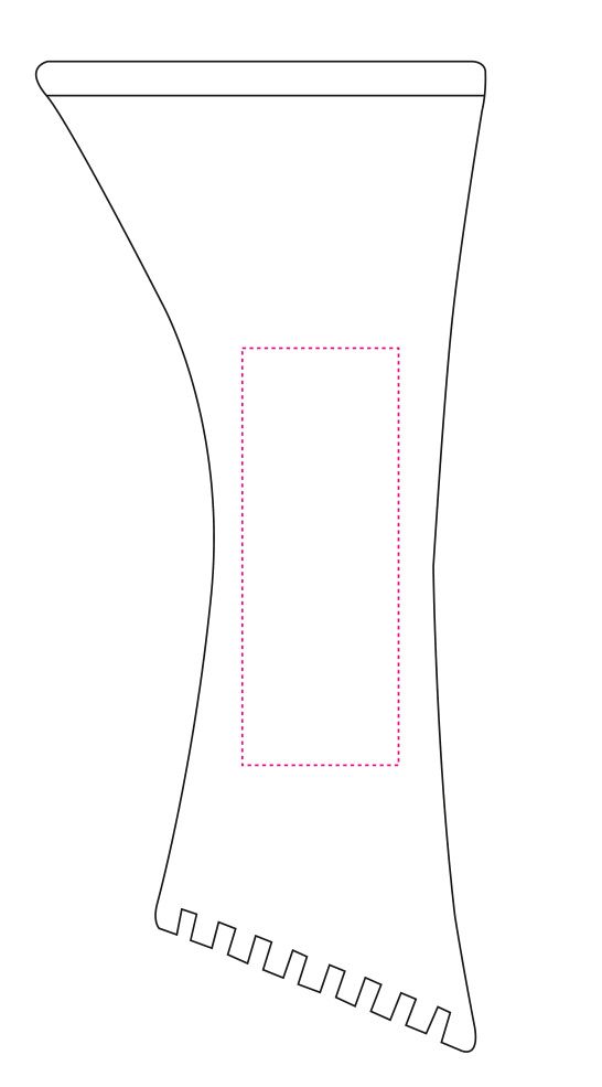 Standskizze: Druckposition „mittig (max. 30×80 mm)“ – Eiskratzer Ergonomic – ergonomische Form mit Kratzzähnen