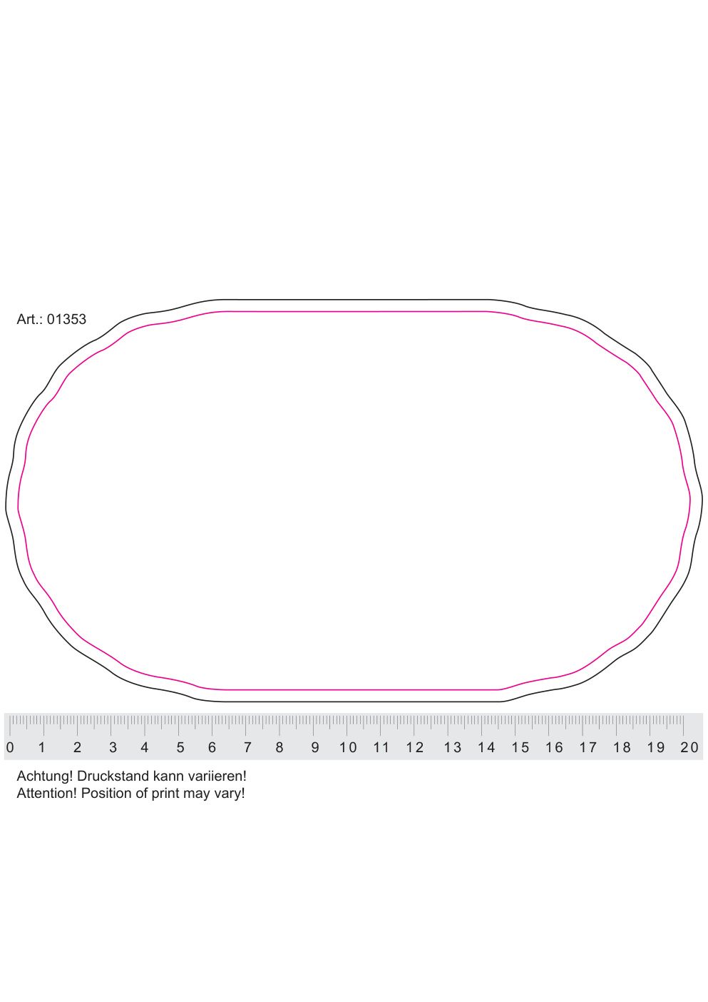 Standskizze: Druckposition „mittig auf Deckel (max. 222×117 mm)“ – Snackschale ToGo mit Deckel – wiederverwendbar, 205 mm