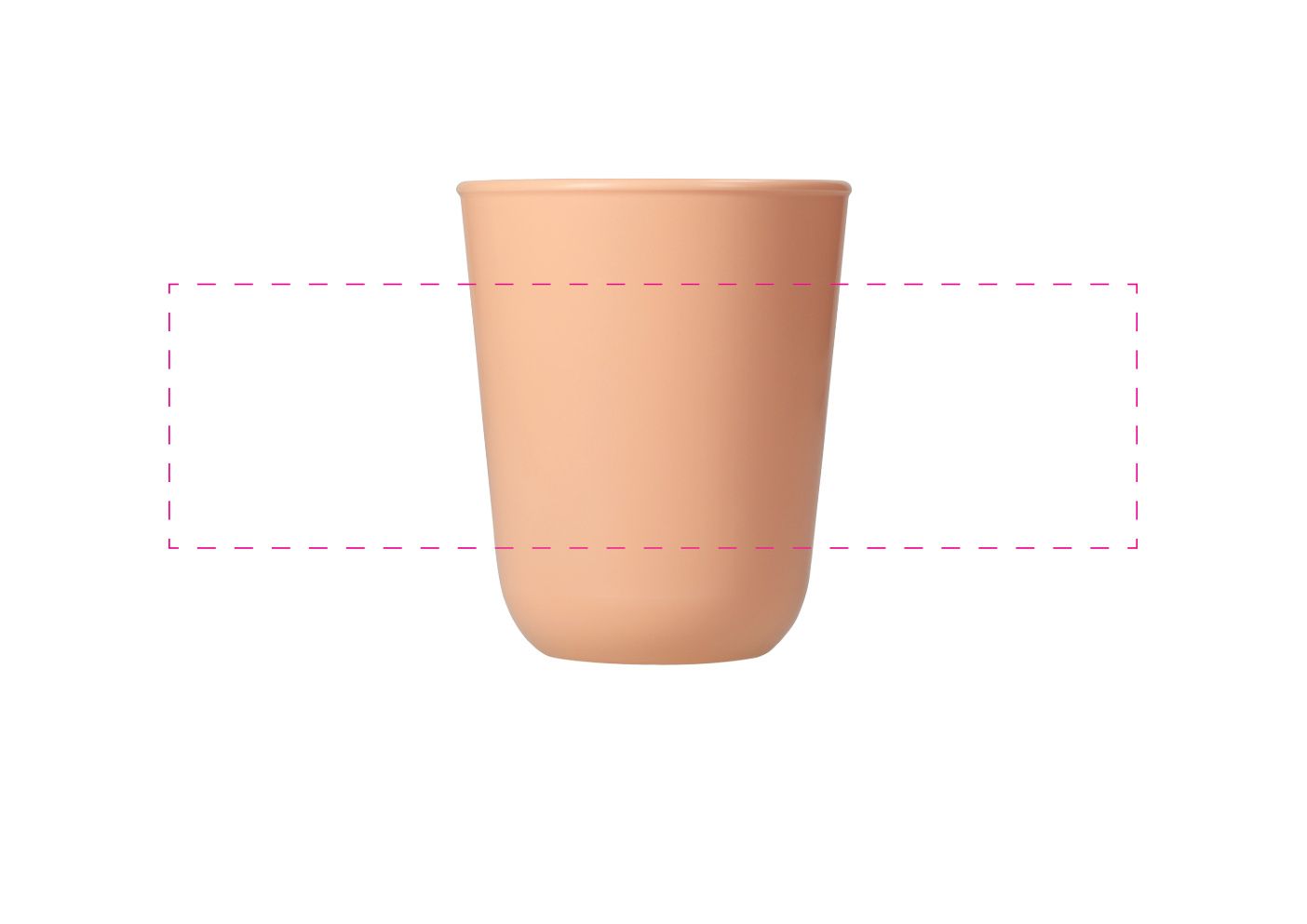 Standskizze: Druckposition „auf Becher (max. 220×60 mm)“ – Trinkbecher Tivoli 350 ml – Mehrwegbecher aus Kunststoff