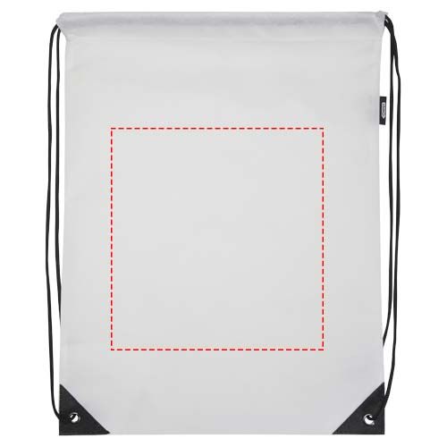 Standskizze: Druckverfahren Siebdruck auf Position „Vorderseite (max. 220 x 230 mm)“ – Evergreen Sportbeutel aus recyceltem Non Woven 5 L