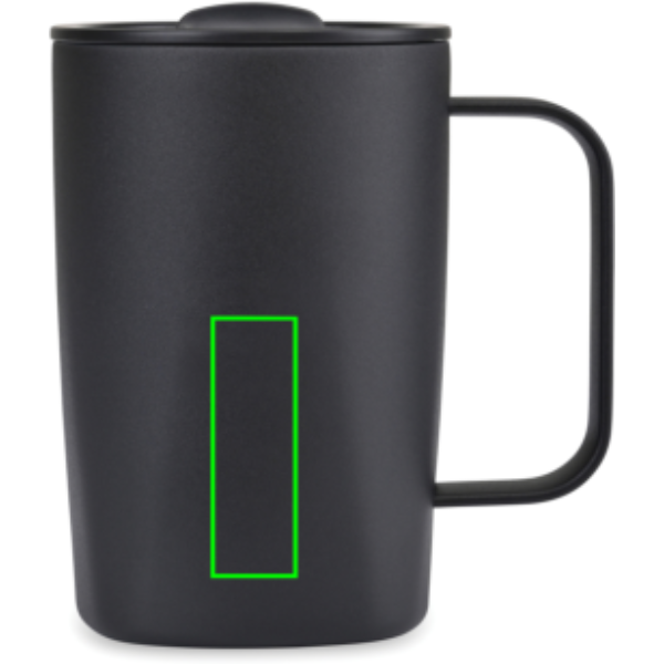 Standskizze: Druckverfahren Tampondruck auf Position „Artikel Vorderseite unten (max. 20 x 60 mm)“ – Aviana Rowan RCS Thermobecher 450 ml aus recyceltem Edelstahl, doppelwandig vakuumisoliert