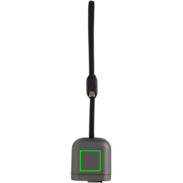 Standskizze: Druckverfahren Tampondruck auf Position „Artikel Vorderseite (max. 25 x 25 mm)“ – XD Xclusive Spira einziehbares USB-C-Ladekabel 100 W mit Logodruck
