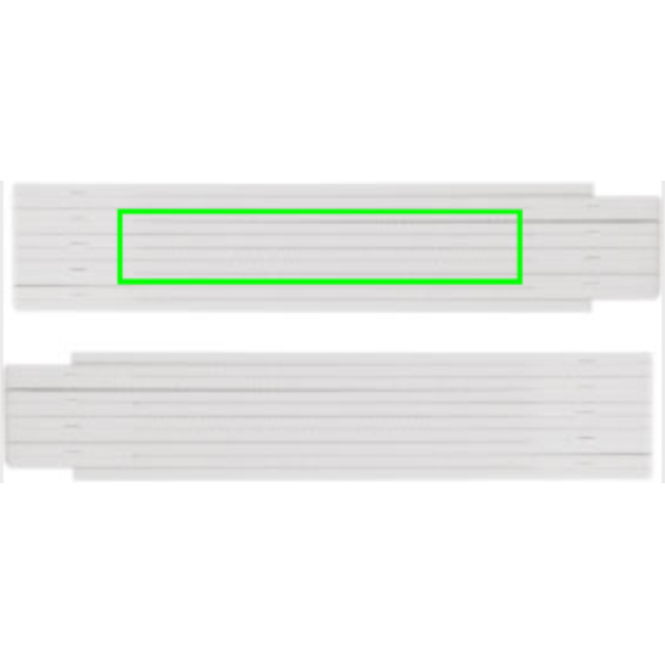 Standskizze: Druckverfahren Tampondruck auf Position „Artikel Rückseite (max. 80 x 15 mm)“ – Fiberglas Zollstock 1m XD Collection mit Logo bedruckbar