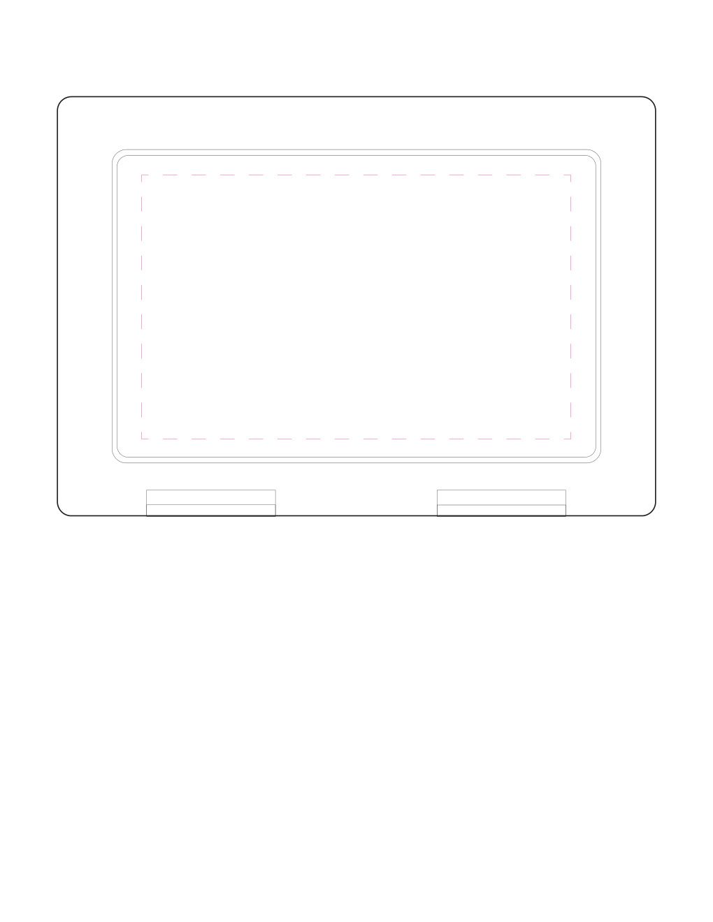 Standskizze: Druckposition „Mittig (max. 80×130 mm)“ – Vorratsdose Dinner-Box-Plus – Brotzeitdose 180×130×65 mm mit Trennwand