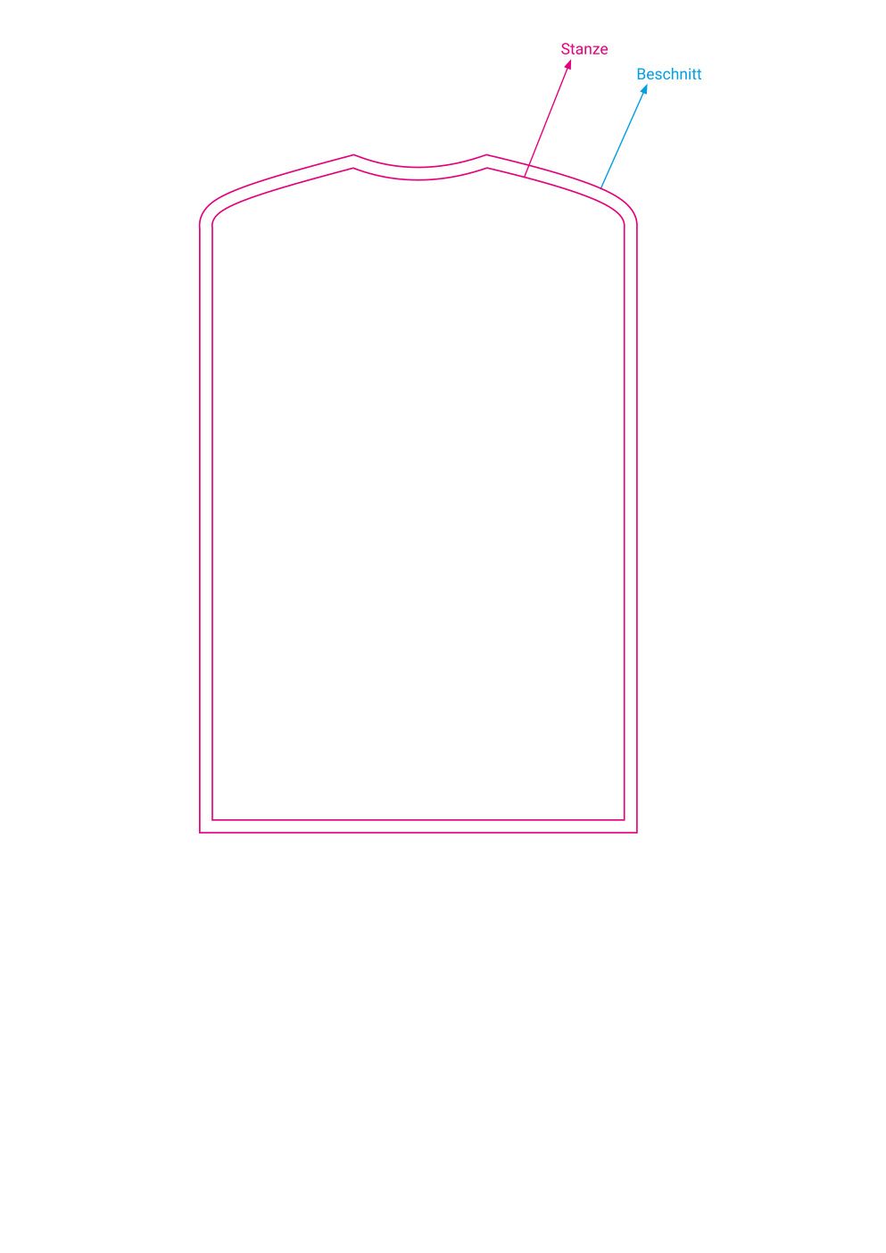Standskizze: Druckposition „mittig (max. 104×161 mm)“ – Parkscheibe Basic – Kunststoff mit Kratzkante und Eiskratzer