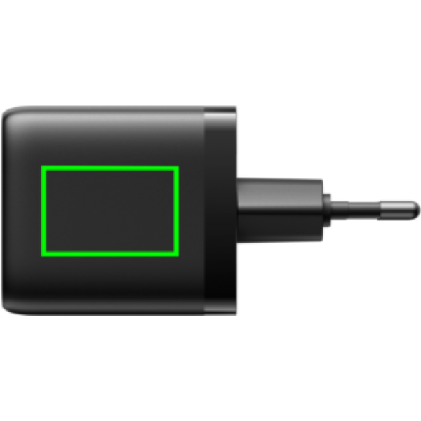 Standskizze: Druckverfahren Tampondruck auf Position „Artikelseite rechts (max. 30 x 20 mm)“ – Anker ACE 45W USB-C Schnellladegerät mit Logo bedrucken