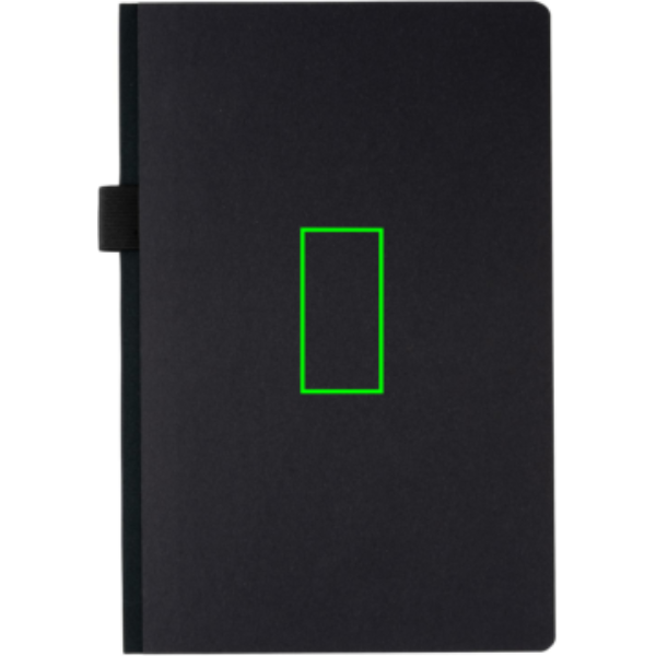 Standskizze: Druckverfahren Tampondruck auf Position „Artikel Vorderseite Mitte“ – XD Collection A5 Deluxe Hardcover Notizbuch, bedruckbar mit Logo