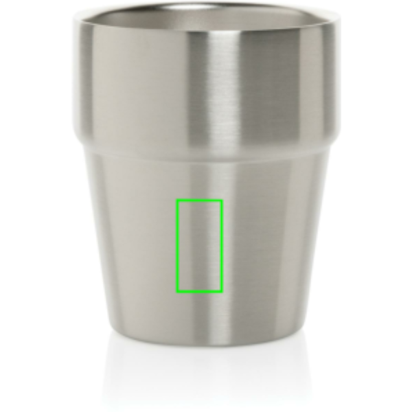 Standskizze: Druckverfahren Tampondruck auf Position „Artikel Rückseite unten“ – Clark Doppelwandige RCS Kaffeetasse 300 ml aus recyceltem Edelstahl