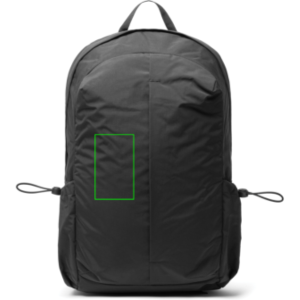 Standskizze: Druckverfahren Digital Transfer auf Position „Artikel Vorderseite links (max. 60 x 100 mm)“ – KENTO Urban Laptop-Rucksack 15,6 Zoll aus RCS recyceltem Nylon
