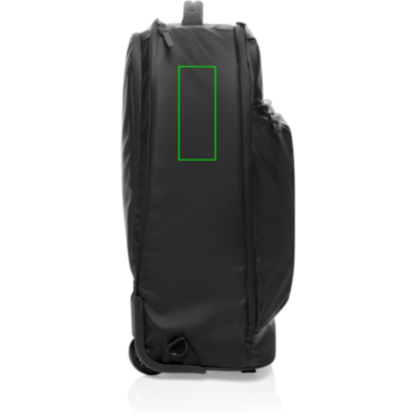 Standskizze: Druckverfahren Siebdruck Transfer auf Position „Artikel linke Seite oben (max. 40 x 100 mm)“ – Swiss Peak OSLO RCS Rollrucksack im Handgepäckformat, 16-Zoll-Laptophülle, mit Logo bedruckbar