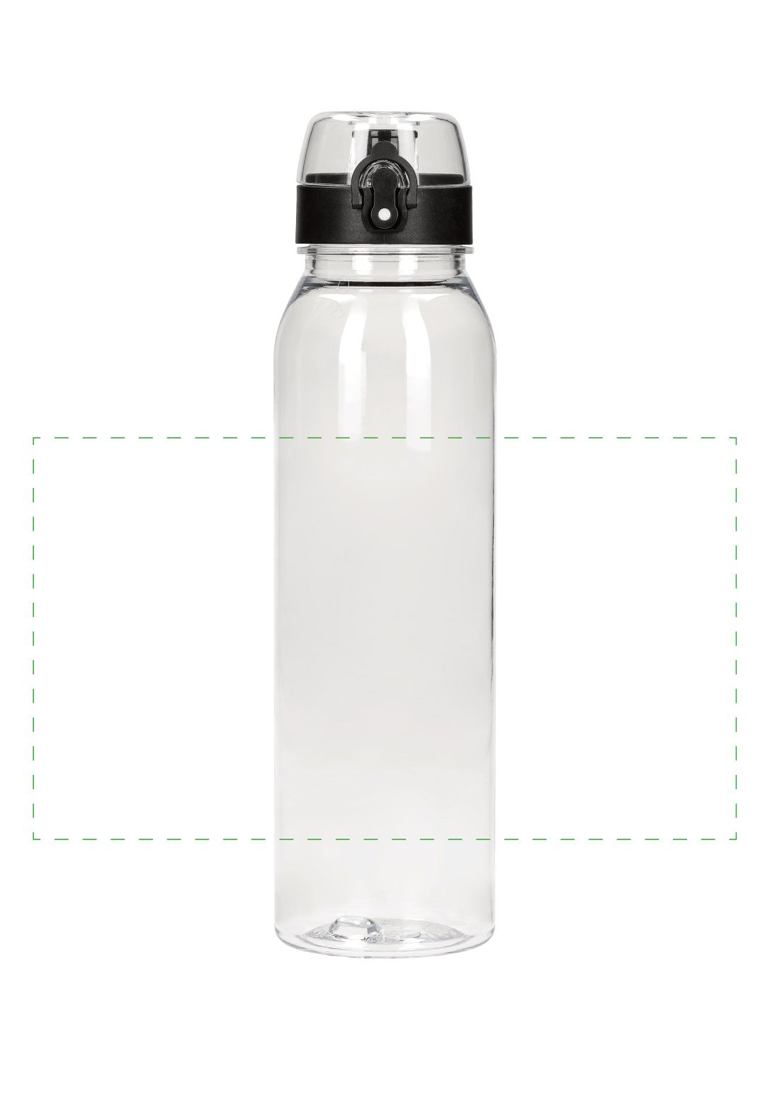 Standskizze: Druckposition „rundum (max. 210×120 mm)“ – Trinkflasche Active Oasis 650 ml – Tritan mit Klappverschluss