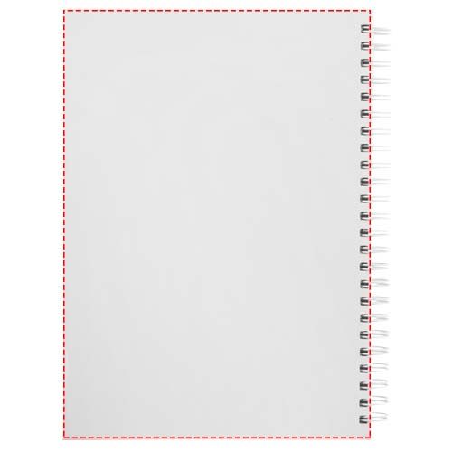 Standskizze: Druckverfahren Druck auf Papier auf Position „Rückseite (max. 154 x 215 mm)“ – Desk-Mate® A5 Hardcover Journal
