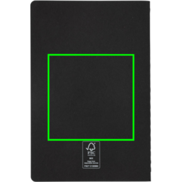 Standskizze: Druckverfahren Siebdruck Transfer auf Position „Artikel Rückseite Mitte“ – XD Collection A5 Softcover Notizbuch mit Logodruck