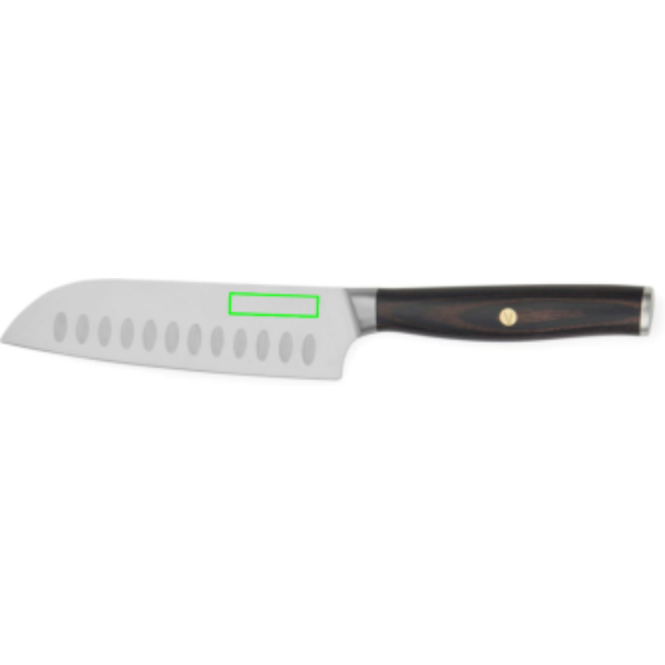 Standskizze: Druckverfahren Lasergravur auf Position „Messer (max. 40 x 10 mm)“ – VINGA Tara Santoku-Messer aus 5Cr15Mov-Edelstahl mit Lasergravur