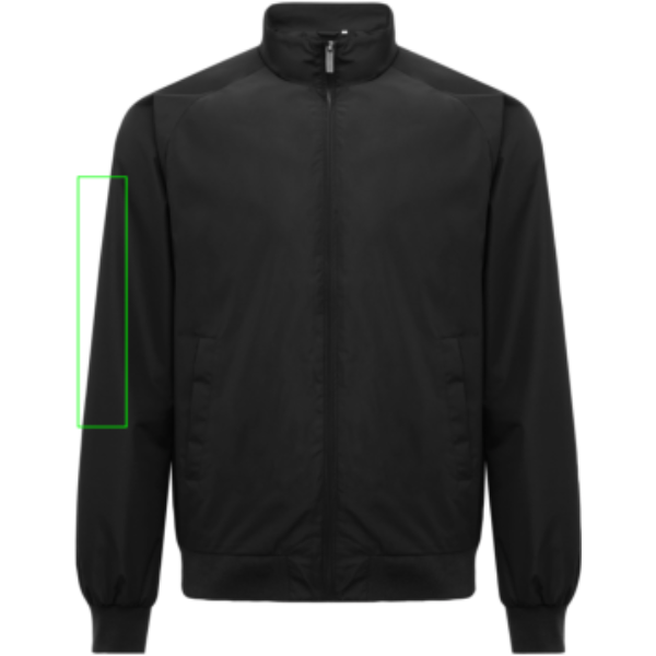 Standskizze: Druckverfahren Siebdruck Transfer auf Position „Ärmel rechts (max. 60 x 300 mm)“ – IQONIQ Odin Urban Jacke aus 100 % recyceltem Polyester, GRS-zertifiziert, mit individueller Stickerei oder Druck