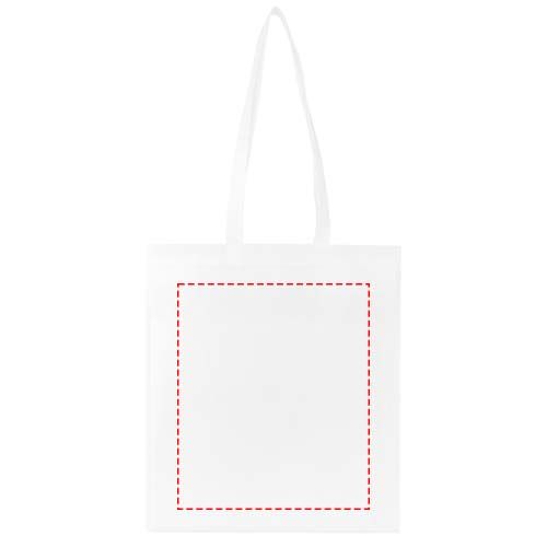 Standskizze: Druckverfahren Transferdruck auf Position „Rückseite“ – Nonwoven Kongress-Tragetasche 6 L aus recyceltem Polyester