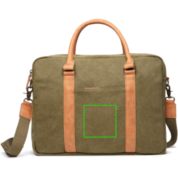 Standskizze: Druckverfahren Digital Transfer auf Position „Artikel Vorderseite“ – VINGA Bosler Laptoptasche 17 Zoll aus RCS-zertifiziertem recyceltem Canvas