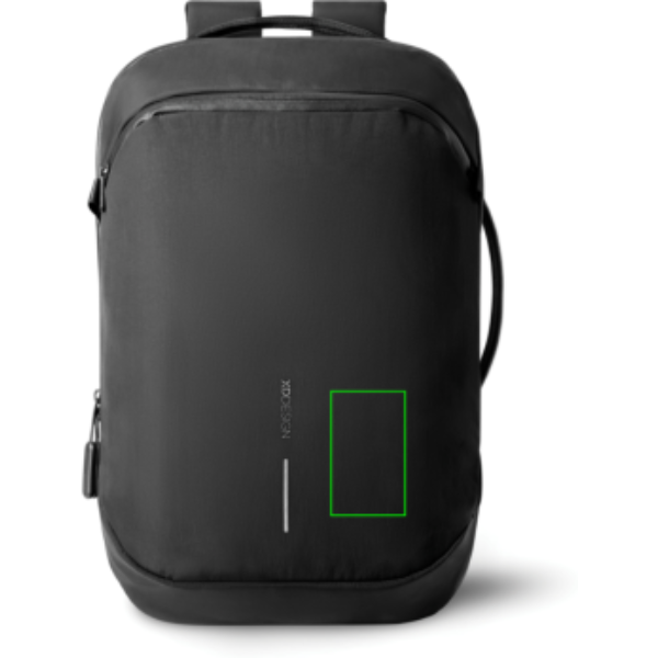 Standskizze: Druckverfahren Digital Transfer auf Position „Artikel Vorderseite rechts (max. 60 x 100 mm)“ – XD Design Bobby Air Rucksack mit 16-Zoll-Laptopfach