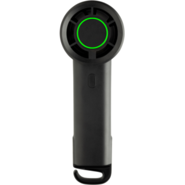 Standskizze: Druckverfahren Tampondruck auf Position „Artikel Vorderseite oben“ – Twist Mini-Ventilator aus recyceltem ABS – XD Collection