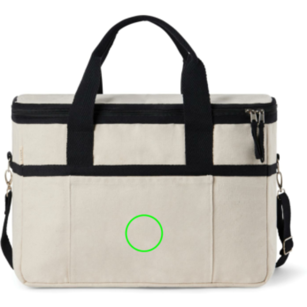 Standskizze: Druckverfahren Bestickung auf Position „Artikel Vorderseite“ – VINGA Volonne AWARE Kühlkorb aus 100% recyceltem Canvas, bedruckbar
