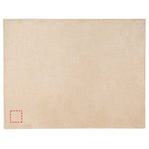 Standskizze: Druckverfahren Stick auf Position „Vorderseite (max. 134 x 134 mm)“ – Ashen Sherpa Decke aus recyceltem Polyester