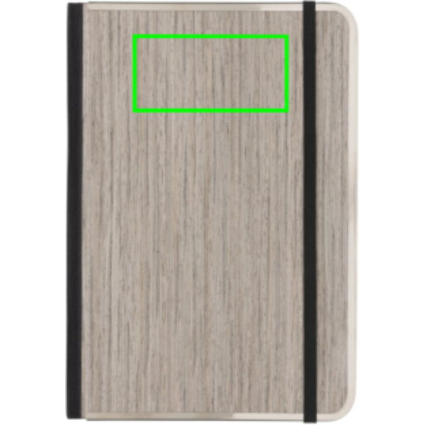 Standskizze: Druckverfahren Tampondruck auf Position „Artikel Vorderseite oben“ – XD Collection Treeline A5 Notizbuch mit Holzeinband – mit Logo bedruckbar