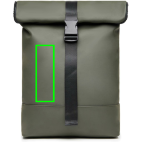 Standskizze: Druckverfahren Siebdruck Transfer auf Position „Artikel Vorderseite links“ – VINGA Baltimore Fahrradtasche mit 17-Zoll-Laptopfach, wandelbar zum Rucksack