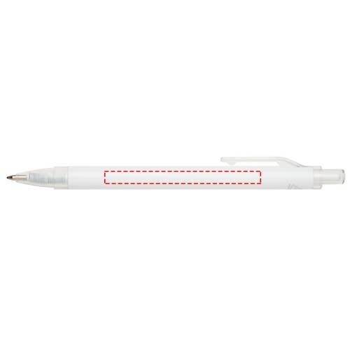 Standskizze: Druckverfahren Tampondruck auf Position „Vorderseite (max. 70 x 6 mm)“ – Spectrum Kugelschreiber aus recyceltem Aluminium blaue Tinte