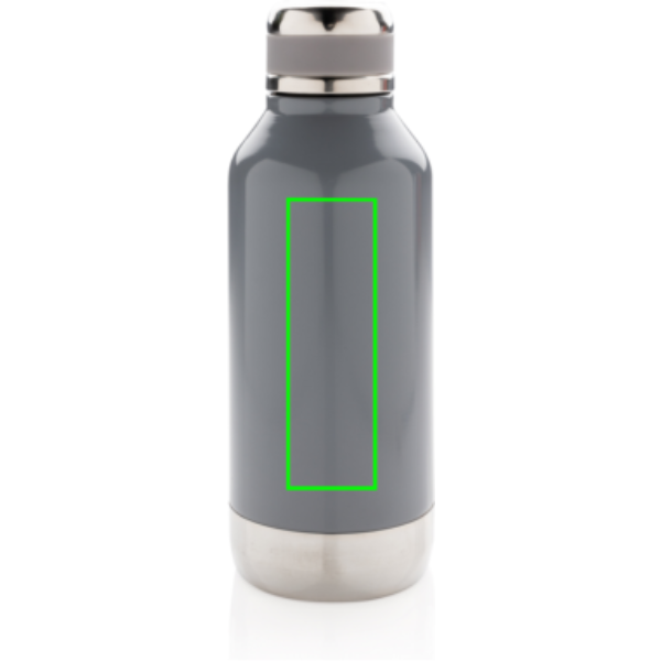 Standskizze: Druckverfahren Lasergravur auf Position „Artikel Rückseite“ – XD Collection Vakuumflasche 500 ml mit Logoplatte, auslaufsicher, Edelstahl