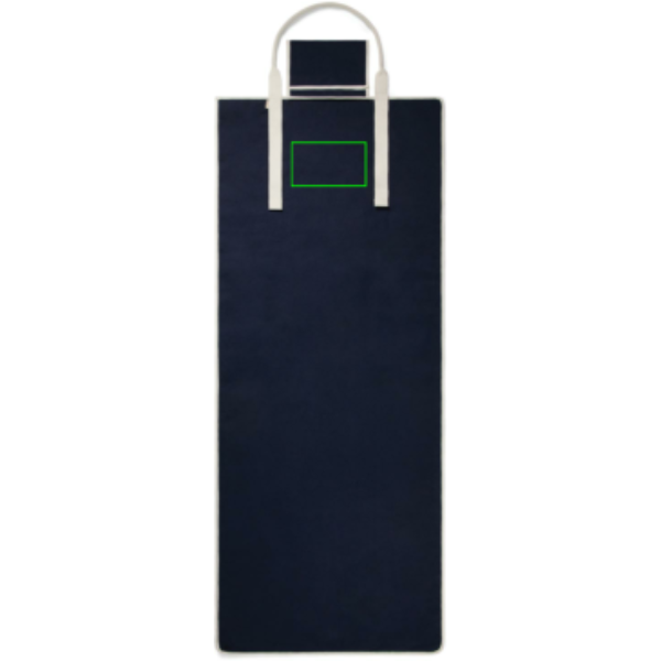Standskizze: Druckverfahren Bestickung auf Position „Artikel Vorderseite“ – VINGA Volonne AWARE™ Strandmatte aus recyceltem Canvas mit Tragegriff und Tasche – bedruckbar