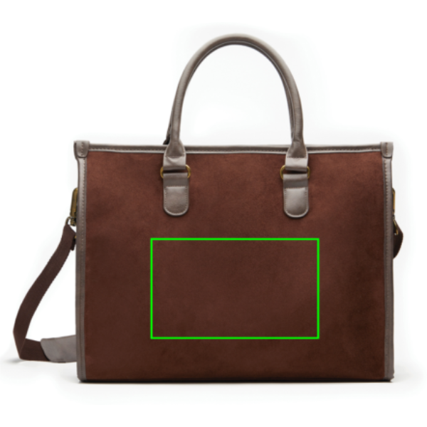 Standskizze: Druckverfahren Siebdruck Transfer auf Position „Artikel Vorderseite (max. 200 x 120 mm)“ – VINGA Hunton Laptop-Aktentasche 17 Zoll aus Polyester, bedruckbar