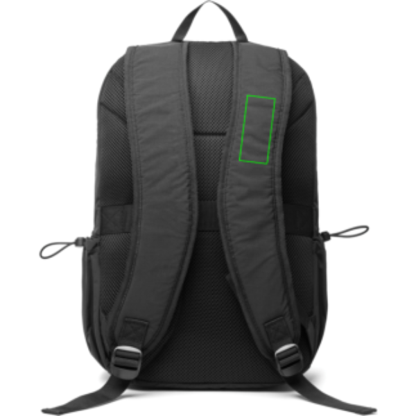 Standskizze: Druckverfahren Digital Transfer auf Position „Tragegurt links (max. 30 x 70 mm)“ – KENTO Urban Laptop-Rucksack 15,6 Zoll aus RCS recyceltem Nylon