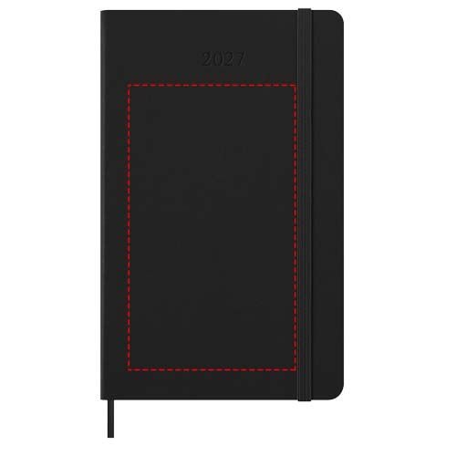 Standskizze: Druckverfahren Siebdruck auf Position „Vorderseite“ – Moleskine Hardcover 12 Monate Wochenkalender L horizontal