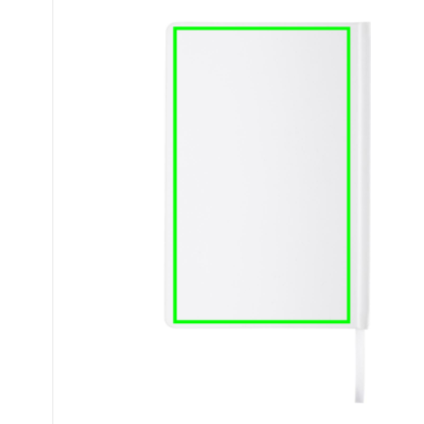 Standskizze: Druckverfahren Digitalprint auf Position „Artikel Rückseite (max. 124 x 208 mm)“ – XD Collection Impact A5 Hardcover-Notizbuch aus Steinpapier