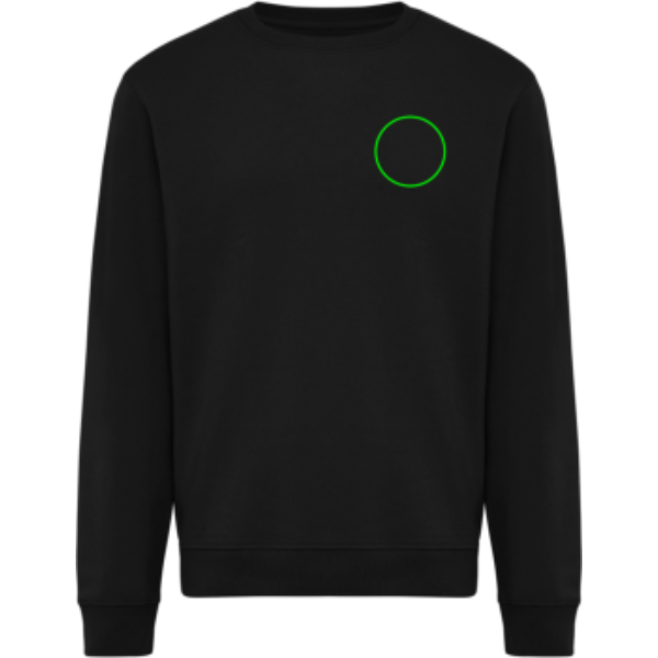 Standskizze: Druckverfahren Bestickung auf Position „linke Brustseite“ – IQONIQ Torla Rundhals-Pullover aus Baumwolle, 340 g/m², bedruck- und bestickbar