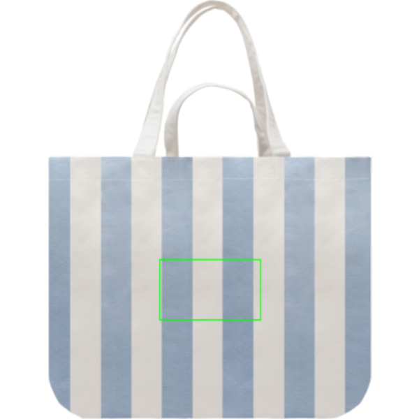 Standskizze: Druckverfahren Bestickung auf Position „Artikel Vorderseite (max. 200 x 120 mm)“ – VINGA Lagoa GRS Strandtasche aus 98 % recycelten Materialien, bestickbar
