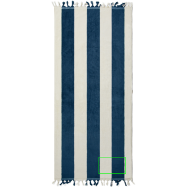 Standskizze: Druckverfahren Bestickung auf Position „Handtuch (max. 200 x 120 mm)“ – VINGA Valmer Strandtuch 450 g/m² aus Baumwolle mit Bestickung